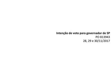 Pesquisa Datafolha para governo de São Paulo - Dez/17