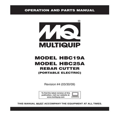 Multiquip Rebar Cutters | PDF