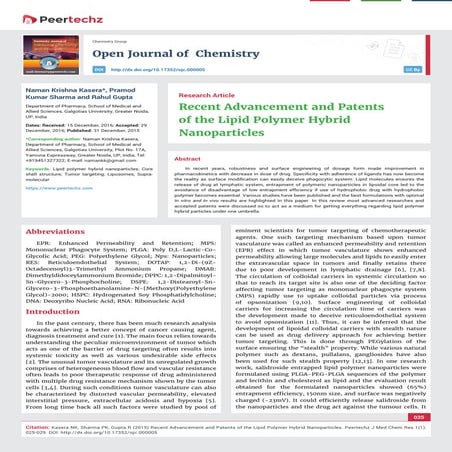 Recent Advancement and Patents of the Lipid Polymer Hybrid Nanoparticles