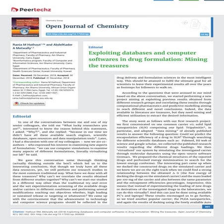 Open Journal of Chemistry