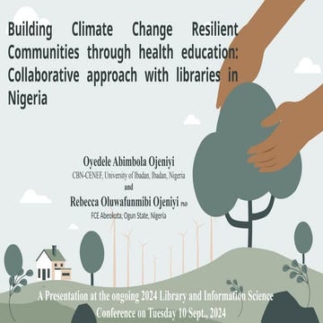 Building Climate Change Resilient Communities through health education: Collaborative approach with libraries in Nigeria