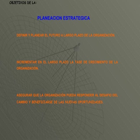 Ojetivos de la planeacion estrategica