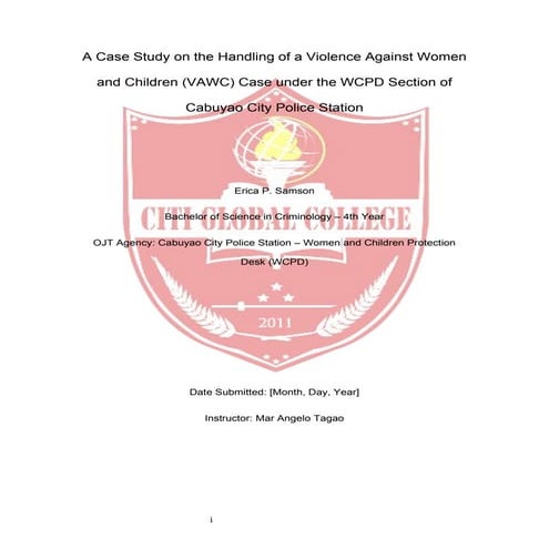WCPD (WOMEN AND CHILDREN PROTECTION DESK) PRESENTATION EDITED FINAL | PPTX