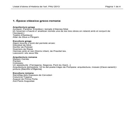 Llistat d'obres d'història de l'art