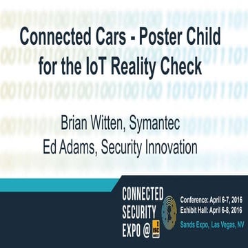 Connected Cars - Poster Child for the IoT Reality Check