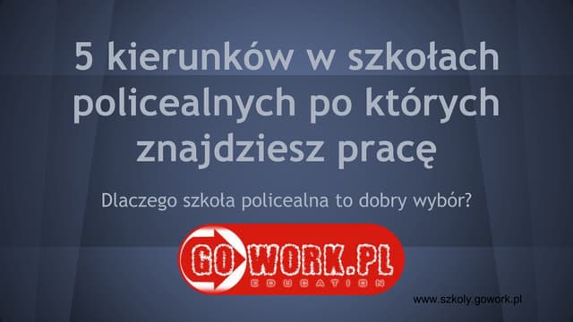 5 kierunków w szkołach policealnych po których znajdziesz pracę | PPTX