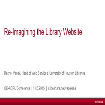 Re-imagining the Library Website