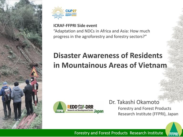 thumbnail of  Disaster awareness of residents in mountainous areas of Vietnam