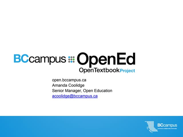 Presentation on Open Textbooks to Okanagan College