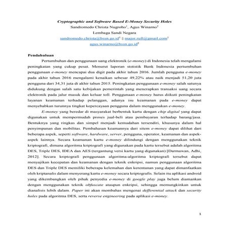(paper) Cryptographic and Software Based E-Money Security Holes