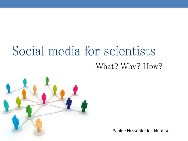 Social Media for Scientists