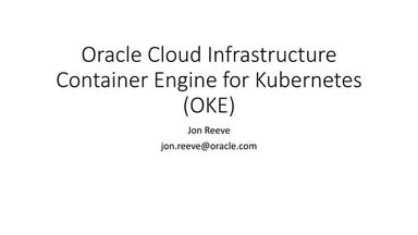 Introduction to the Oracle Container Engine