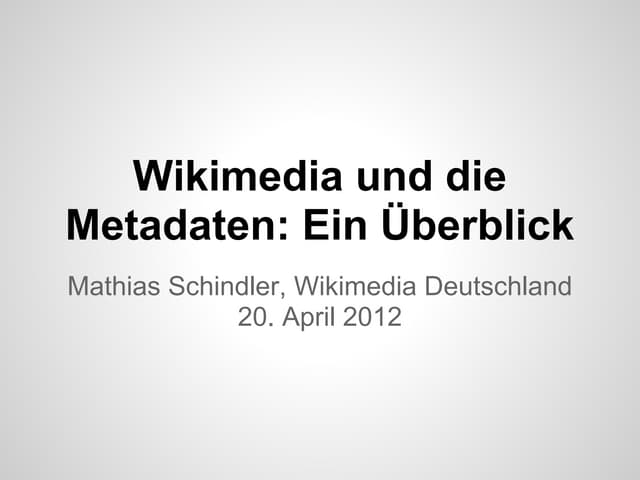 Mathias Schindler, openGLAM workshop 20/04/2012