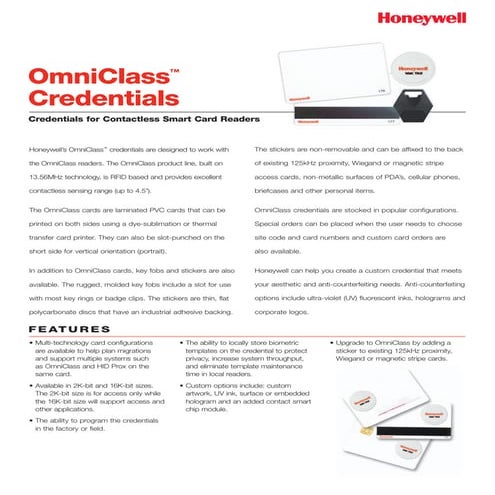 Honeywell Access OKH2N26 Data Sheet