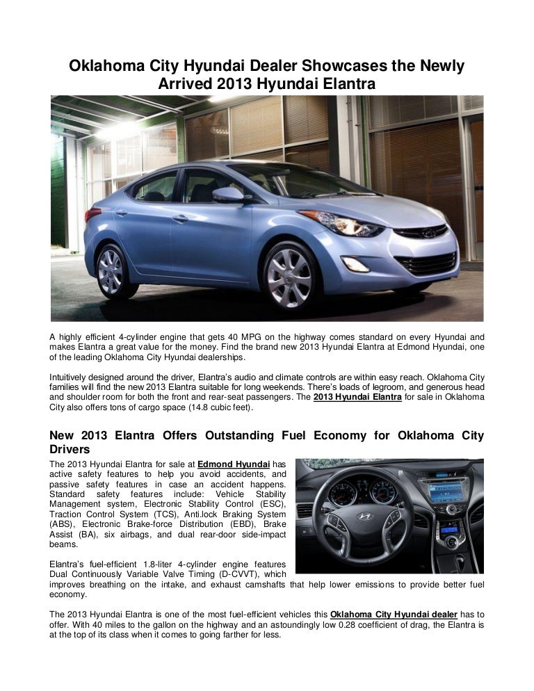 Oklahoma City Hyundai Dealer Showcases the Newly Arrived 2013 Hyundai…