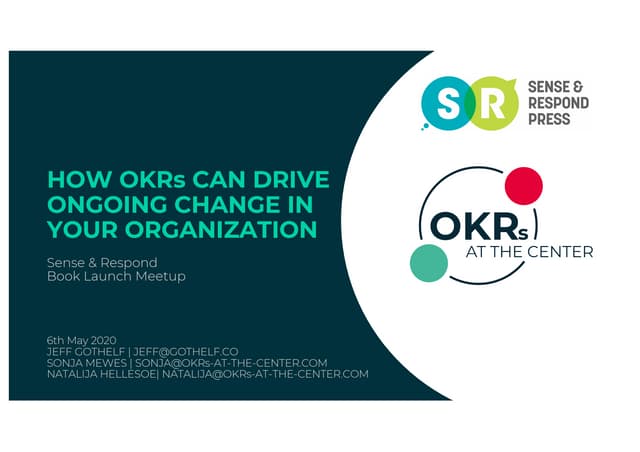 OKRs AT THE CENTER book launch meetup slides