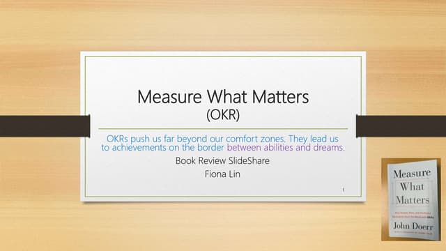 OKR - Measure What Matters