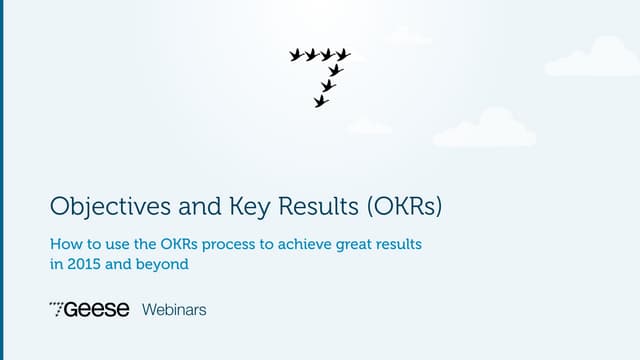 Using OKRs to Achieve Great Results in 2015