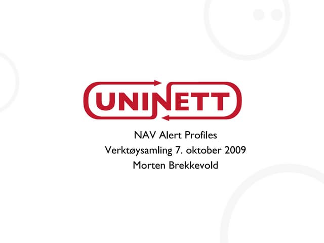 NAV Alert Profiles