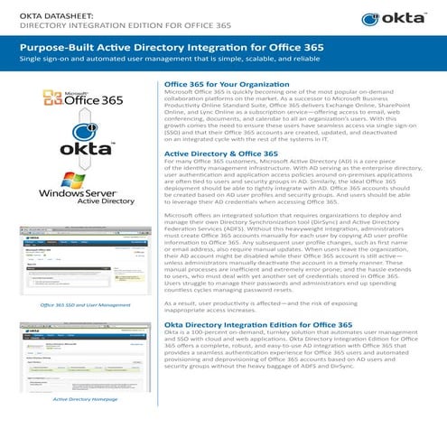 Okta Directory Integration for Microsoft Office365 - from Atidan
