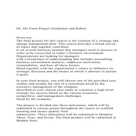 OL 501 Final Project Guidelines and Rubric  Overview .docx
