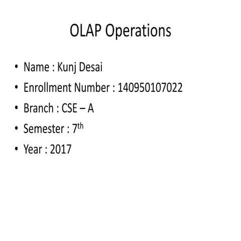 OLAP operations | PPT