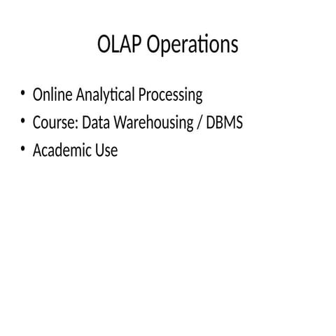 OLAP operations | PPTX