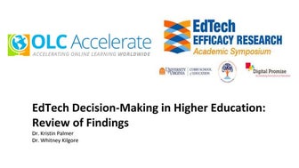 OLC 2017 Session: EdTech Efficacy Research Summary