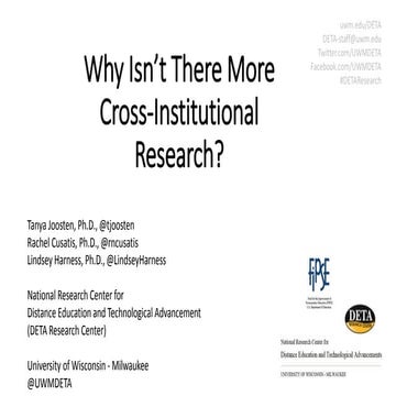 OLC Innovate: Why Isn’t There More Cross-Institutional Research?