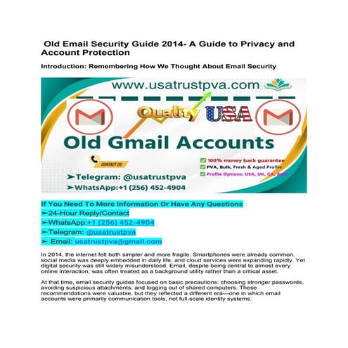 A Practical Guide to Gmail Account Safety and Responsible Use | DOCX