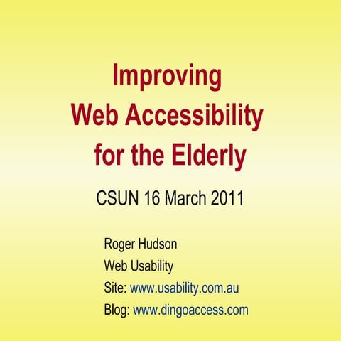 Improving Web Accessibility for the Elderly