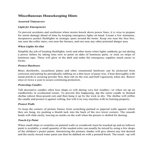 Quick Guide to Solve Minor Housekeeping Concerns