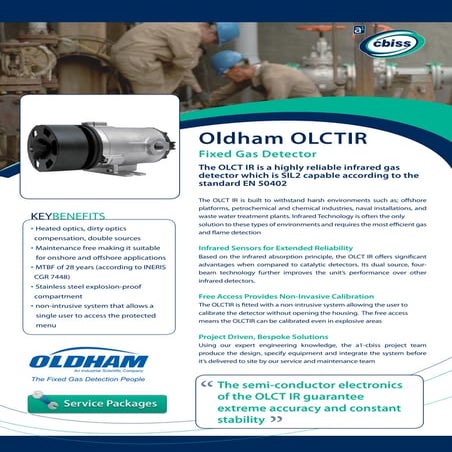 Oldham olctir fixed gas detector