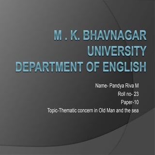 Thematic concern in theOld man and ...