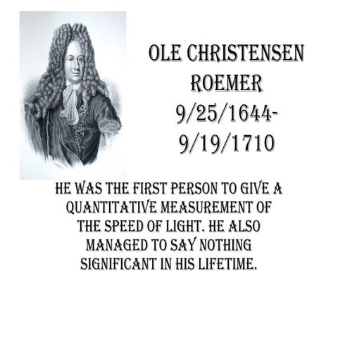 Ole Roemer Measurement Of Light – NHVIWN