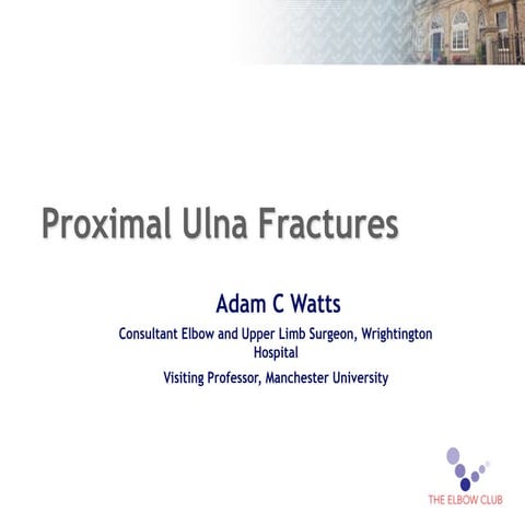 Proximal Ulna Fractures