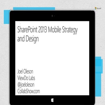 SharePoint 2013 Mobile Strategy and Design | PPT