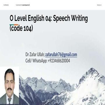 O level English 04. Speech Writing. Code. 104. pptx