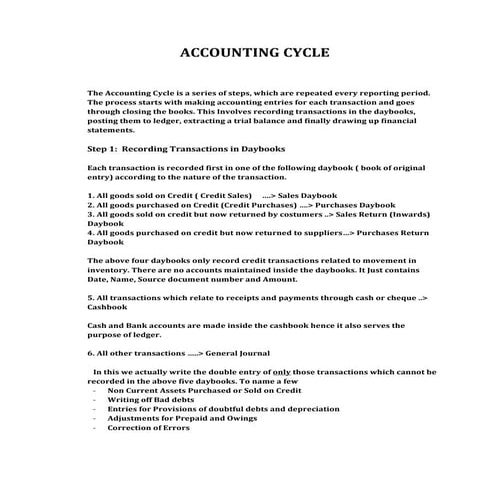 Olevel Accounting Notes