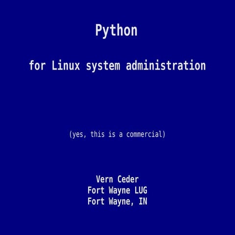Python for Linux System Administration | PPT