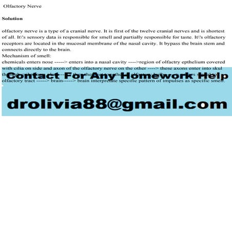 Olfactory Nerve Solutionolfactory nerve is a type of a cranial .pdf