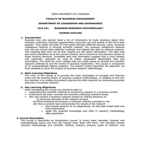 Olg 221 business research methodology
