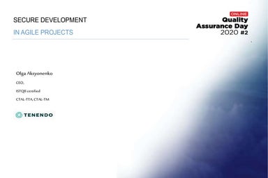 ОЛЬГА АКСЬОНЕНКО «Безпечна розробка програмного забезпечення в Agile проектах...