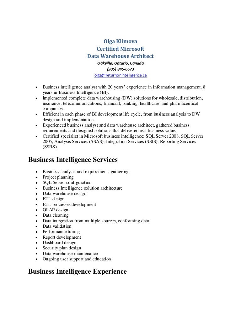olga klimova data warehouse resume data warehouse developer resumes
