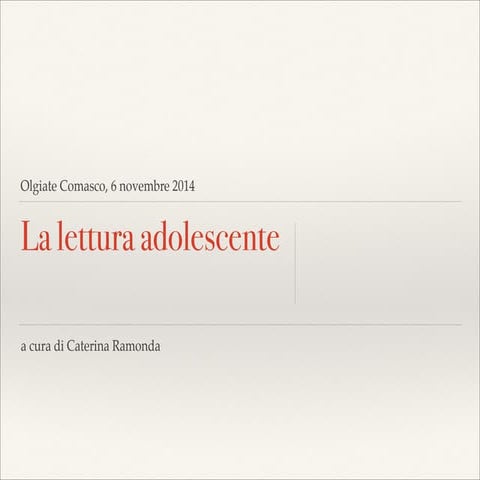 La lettura adolescente