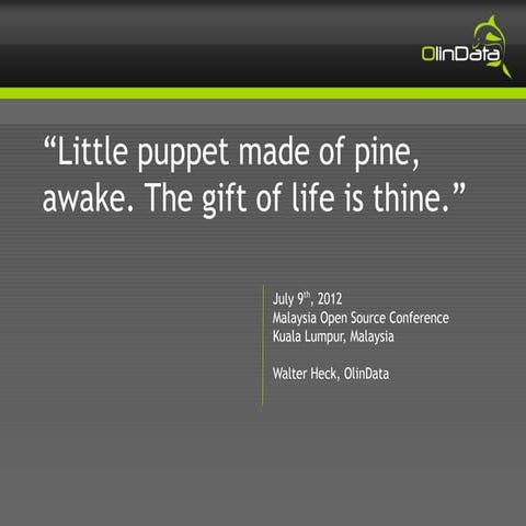 OlinData Puppet Presentation for MOSC 2012