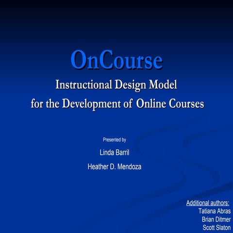 OnCourse Instructional Design Model