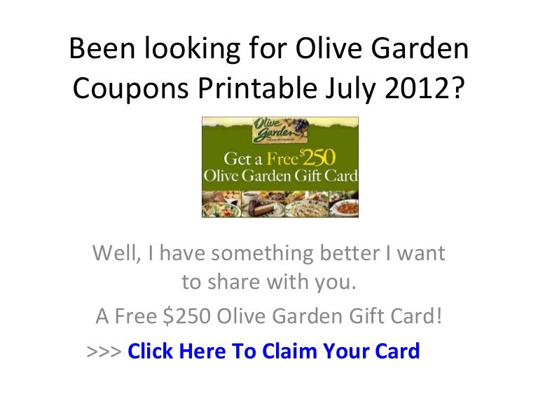 Olive Garden Coupons Printable July 2012