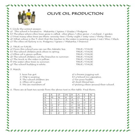 Olive oil production | PDF