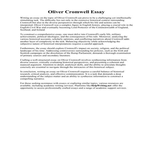 Oliver Cromwell Essay
